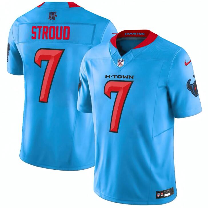 Men's Houston Texans Customized Blue 2024 Vapor F.U.S.E. Limited Stitched jersey
